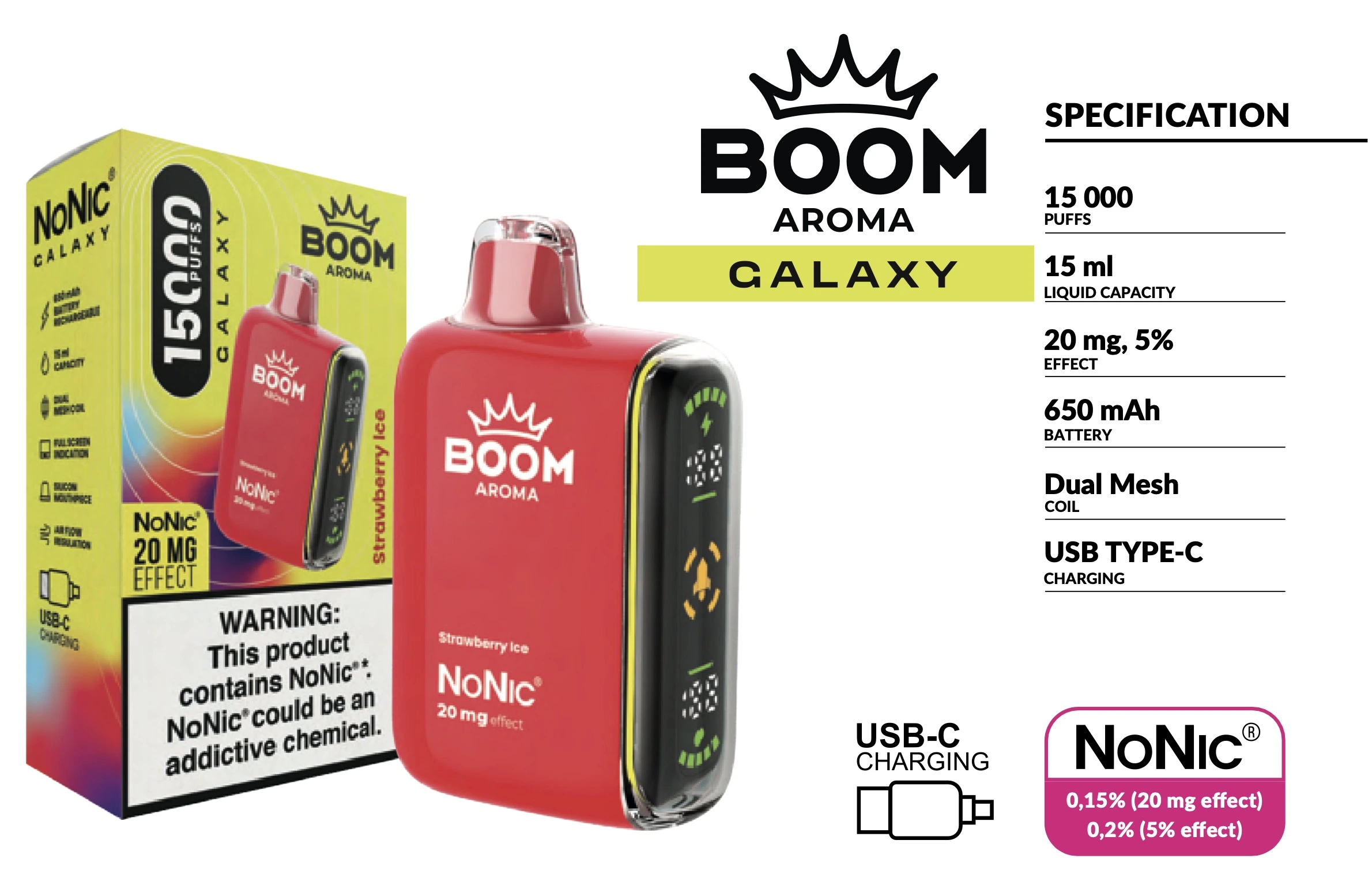 Aroma Kick, Aroma King, Boom vape, NoNic Galaxy 1